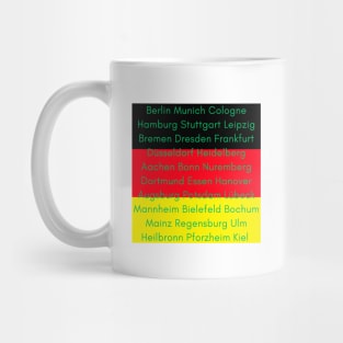 German Flag with Cities Mug